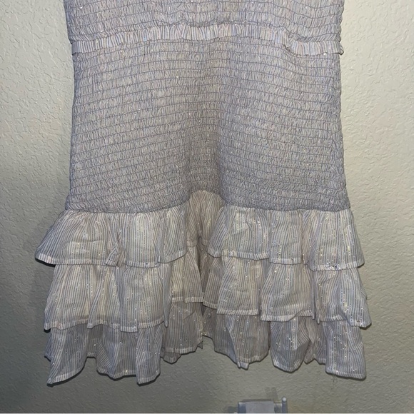 Lovers + Friends Sallie Metalic Smocked Mini Dress Size XS New With Tags - Picture 6 of 8